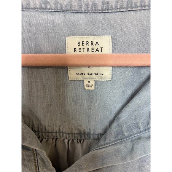 Serra Retreat by Joie Rucker Light Denim Long Sleeve Top Size M - Picture 6 of 7